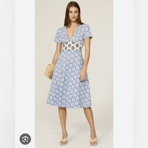 Hutch Blue Floral Midi Dress (L)